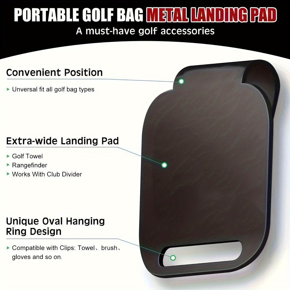 Golf Equipment Holder - Bantalan Pendaratan Tas Golf Magnetik (9*8Cm)